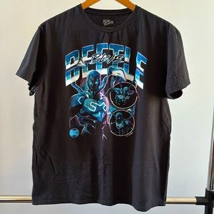 Blue Beetle (DC Comics), men’s Large, black, short sleeve, shirt. 100% Cotton.